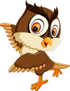 illustration of cute owl cartoon vector