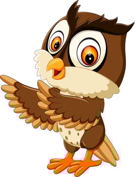 illustration of cute owl cartoon vector