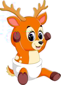 illustration of cute deer cartoon vector