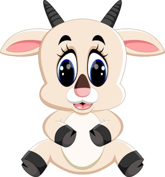 Cute goat cartoon vector
