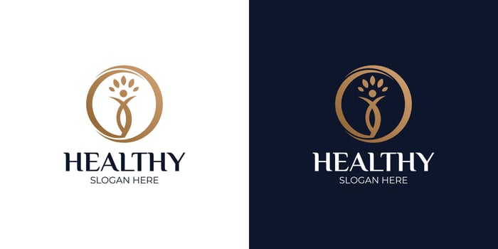 healthy modern and simple logo set vector