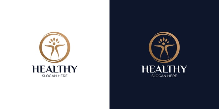 healthy modern and simple logo set vector