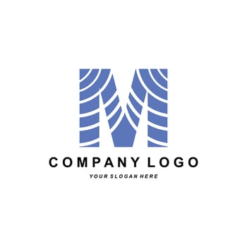 letter M logo, company brand initials design, sticker screen printing vector illustration