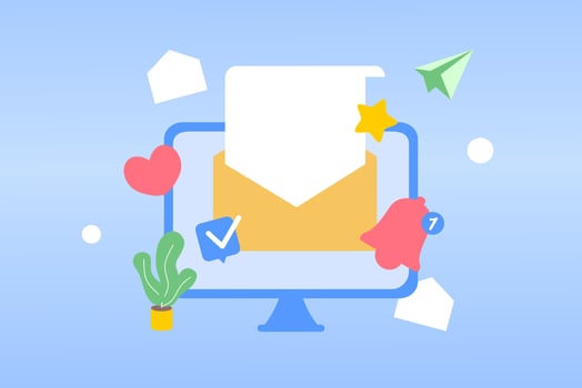 Email marketing template. Digital marketing, e-commerce, social media marketing, business mail, subscribe. Vector illustration concept for website and mobile development. Minimalist flat style.