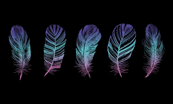 Feather Pattern hand drawn, vector. vector