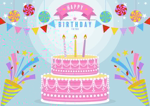 happy birthday greetings card. vector