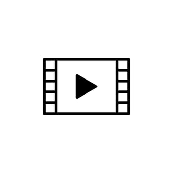 Video, Play, Film, Player, Movie Solid Line Icon Vector Illustration Logo Template. Suitable For Many Purposes.