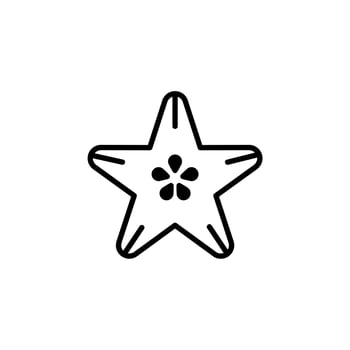 Starfruit Solid Line Icon Vector Illustration Logo Template. Suitable For Many Purposes.