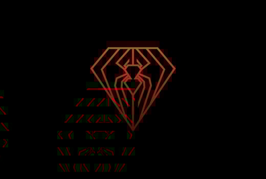 Geometric Diamond Red Widow Spider for Sport Team Club Logo Design Vector