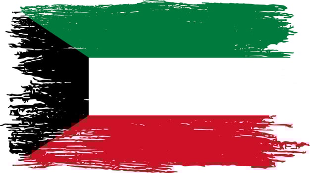 Kuwait flag with brush paint textured isolated  on png or transparent background.Symbol of  Kuwait. Vector illustration