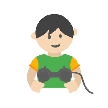 Playing Video Game Flat Multicolor Icon vector