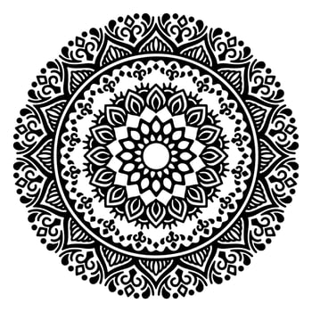 Black Mandala for Design. Mandala Circular pattern design for Henna, Mehndi, tattoo, decoration. Decorative ornament in ethnic oriental style. Coloring book page. vector