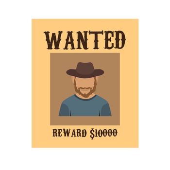 Wanted Poster Flat Multicolor Icon vector