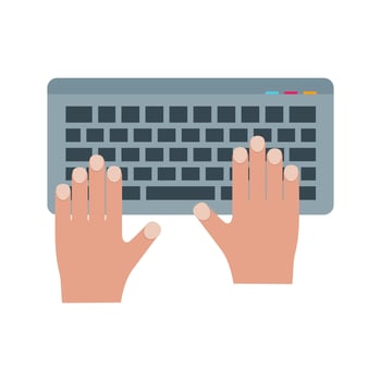 Using Keyboard Flat Multicolor Icon vector