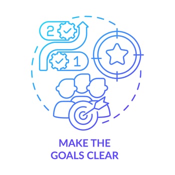 Make goals clear blue gradient concept icon. Improving employee motivation abstract idea thin line illustration. Professional development. Isolated outline drawing. vector