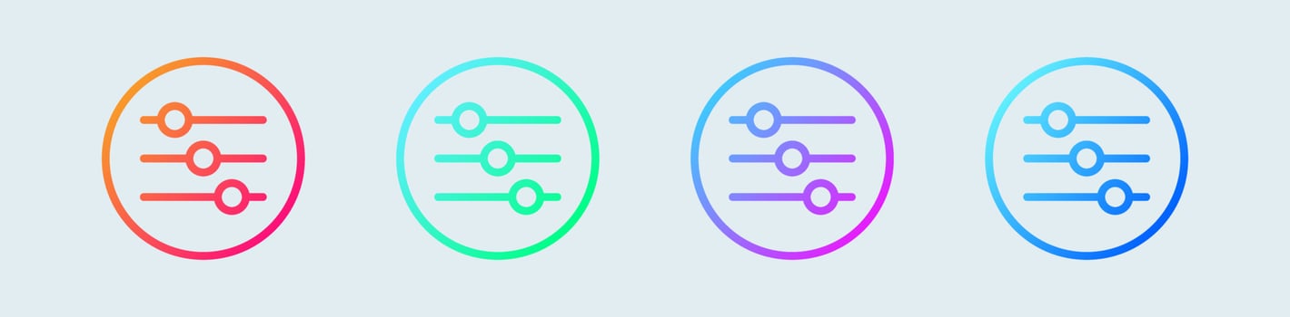 Setting icon set in gradient colors. Adjustment icon vector illustration.