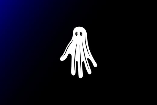 Simple Minimalist White Hand Ghost Logo Design Vector