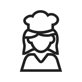 Chef Female Line Icon vector