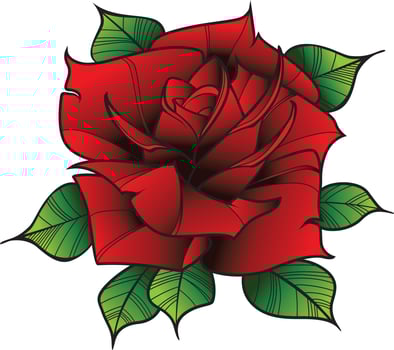 Tattoo Rose flower. Vector illustration art Isolated vector