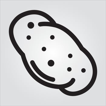 Isolated Potato Vegetable EPS 10 Elegant Glyph Vector Template