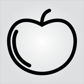 Isolated Apple Fruit EPS 10 Elegant Glyph Vector Template