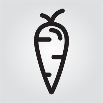 Isolated Carrot Vegetable EPS 10 Elegant Glyph Vector Template