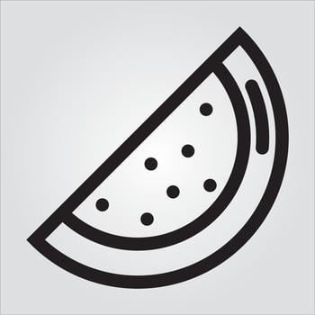 Isolated Watermelon Fruit EPS 10 Elegant Glyph Vector Template