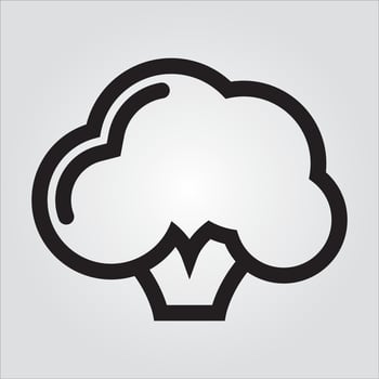 Isolated Broccoli Vegetable EPS 10 Elegant Glyph Vector Template