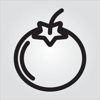 Isolated Tomato Fruit EPS 10 Elegant Glyph Vector Template