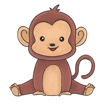 Cute Baby Monkey Illustration png