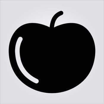 Isolated Apple Fruit EPS 10 Elegant Outline Vector Template