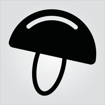 Isolated Mushroom Vegetable EPS 10 Elegant Outline Vector Template