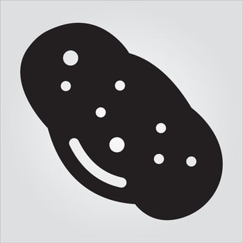 Isolated Potato Vegetable EPS 10 Elegant Outline Vector Template