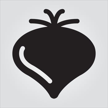 Isolated Radish Vegetable EPS 10 Elegant Outline Vector Template