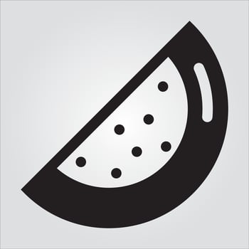 Isolated Watermelon Fruit EPS 10 Elegant Outline Vector Template
