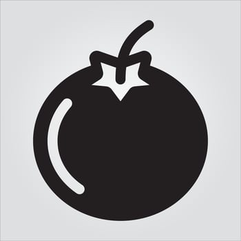Isolated Tomato Fruit EPS 10 Elegant Outline Vector Template