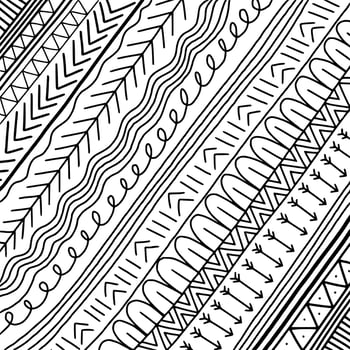 Black and White Tribal Doodle vector