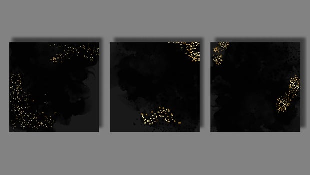 set Gold Marbling Texture design for poster, brochure, invitation, cover book, catalog. Luxury abstract background alcohol ink technique black and gold. Vector
