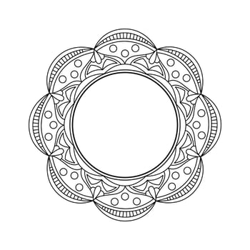 Vector mandala for coloring. Round frame with white space inside. Decorative border for logo, text or design.