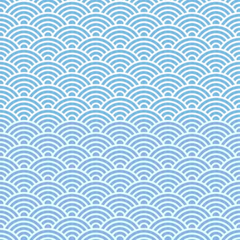 Japanese wave seamless pattern background with soft tone via blue strips vector