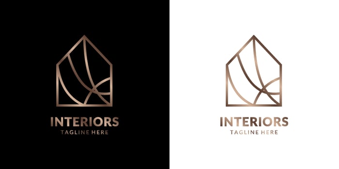 minimalist and elegant house logo for real estate, construction, interior, exterior home decoration vector