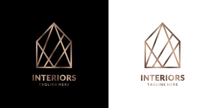 minimalist and elegant abstract line art house logo for real estate, construction, interior, exterior home decoration vector