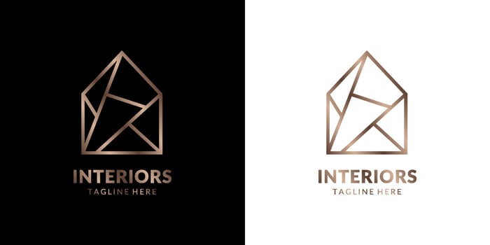 minimalist and elegant abstract house logo for real estate, construction, interior, exterior home decoration vector