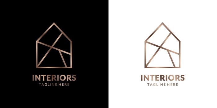 minimalist and elegant house logo for real estate, construction, interior, exterior home decoration vector