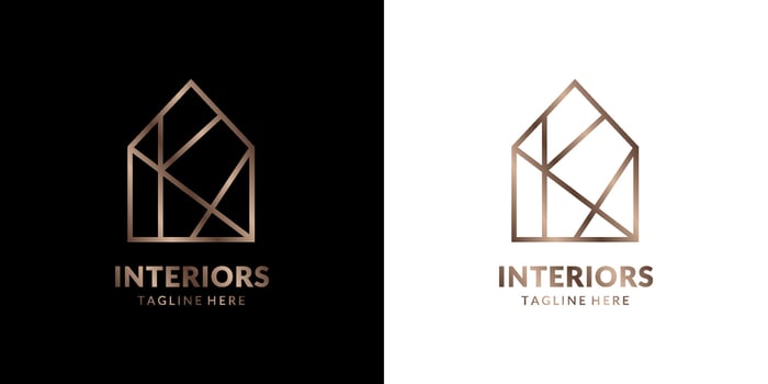 minimalist and elegant abstract line art house logo for real estate, construction, interior, exterior home decoration vector