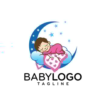Cute Baby Logo Design Vector template