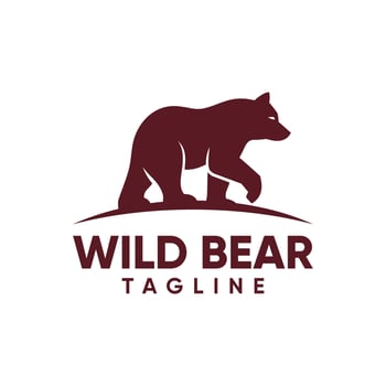 Vintage Bear Logo Design Vector Template