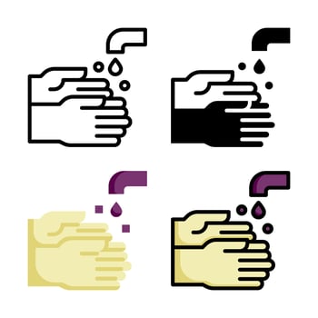 Washing Hands Icon Style Collection vector