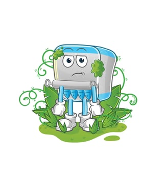 canned fish cartoon mascot. cartoon vector illustration