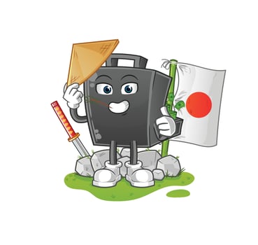 money briefcase  cartoon mascot vector illustration. cartoon vector